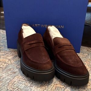 Stuart Weitzman Women's Brown Suede Loafers